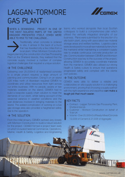 LAGGAN-TOrMOrE GAS pLANT