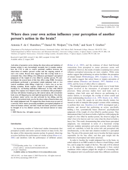 Where does your own action influence your perception of another