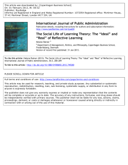 The Social Life of Learning Theory: The &ldquo;Ideal&rdquo; and &ldquo;Real&rdquo; of