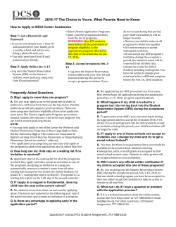 2016-17 The Choice is Yours. What Parents Need to Know How to