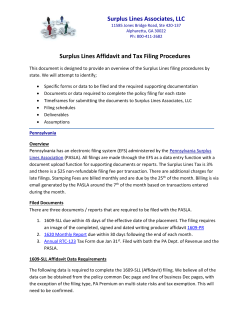 Surplus Lines Affidavit and Tax Filing Procedures