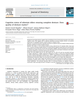 Cognitive status of edentate elders wearing complete denture: Does