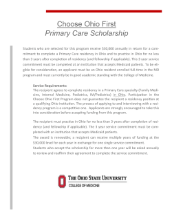 Choose Ohio First Primary Care Scholarship