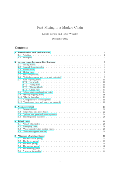 Fast Mixing in a Markov Chain
