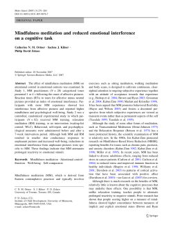 Mindfulness meditation and reduced emotional interference on a