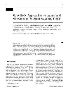 Many-Body Approaches to Atoms and Molecules in External