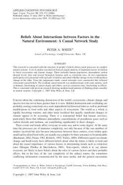 Beliefs about interactions between factors in the natural environment