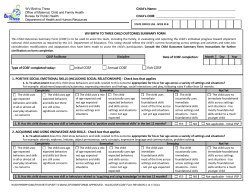 Child Outcome Summary Form - West Virginia Department of Health