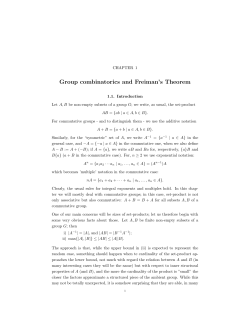 Group combinatorics and Freiman`s Theorem