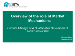 Overview of the role of Market Mechanisms Climate Change and