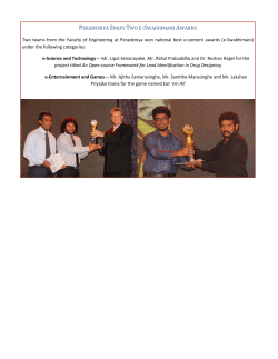 PERADENIYA SNAPS TWO E‐SWABHIMANI AWARDS Two teams