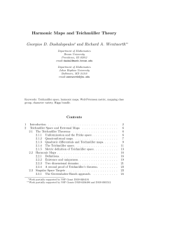 Harmonic Maps and Teichm&uuml;ller Theory Georgios D