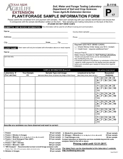 plant/forage sample information form