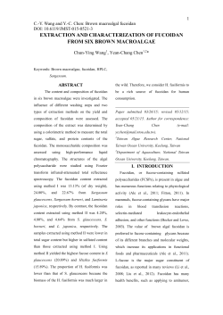 extraction and characterization of fucoidan from six brown macroalgae