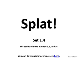 SPLAT 1.4 with the numbers 8-10
