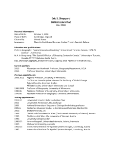 Eric S. Sheppard - UCLA Department of Geography