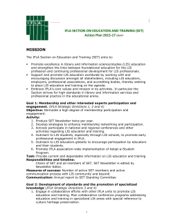 MISSION IFLA SECTION ON EDUCATION AND TRAINING (SET
