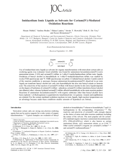 Imidazolium Ionic Liquids as Solvents for Cerium(IV