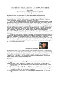 how negation means: negation and mental processing