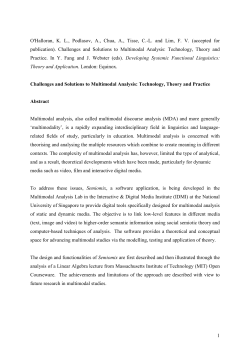 Challenges and Solutions to Multimodal Discourse: Technology
