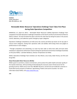 Renewable Water Resources` Operations Challenge Team Takes