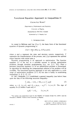 Functional Equation Approach to inequalities III (1)