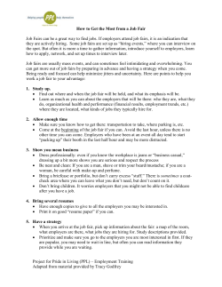 How to Work a Job Fair - Project for Pride in Living