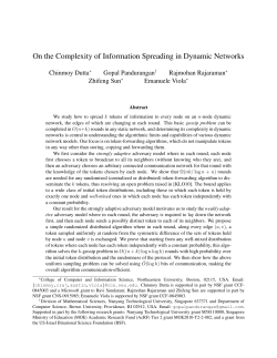 On the Complexity of Information Spreading in Dynamic Networks