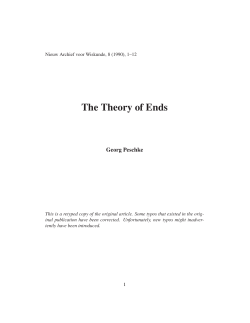 The Theory of Ends - University of Alberta