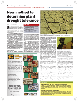 New method to determine plant drought tolerance