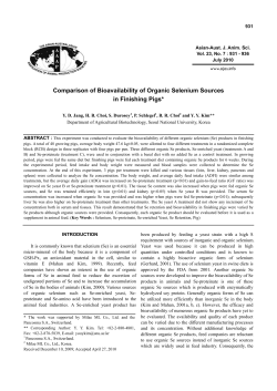 Comparison of Bioavailability of Organic Selenium Sources in