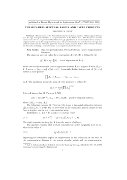 published in Linear Algebra and its Applications (LAA), 279:177