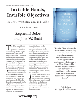 Invisible Hands, Invisible Objectives