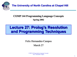 Lecture 27 - UNC Computer Science