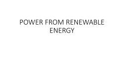 POWER FROM RENEWABLE ENERGY