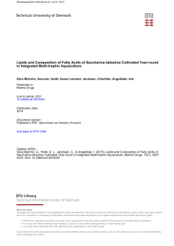 Lipids and Composition of Fatty Acids of Saccharina
