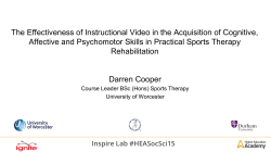 The Effectiveness of Instructional Video in the Acquisition of