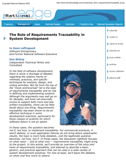 The Role of Requirements Traceability in System Development