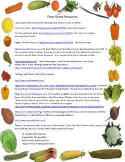 Adam and Robin`s Plant Based Resources document