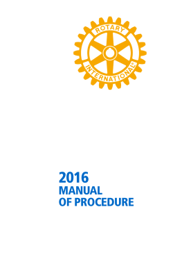 Manual of Procedure - My Rotary