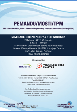 MOSTI/TPM/MDEC 3rd PRODUCTS COMMERCIALISATION