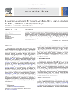 Blended teacher professional development: A synthesis of three