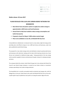 Urbis press release - windmill hill and malago community planning