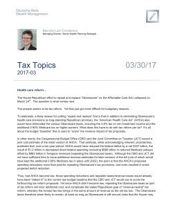 Tax Topics 03/30/17 - Deutsche Bank