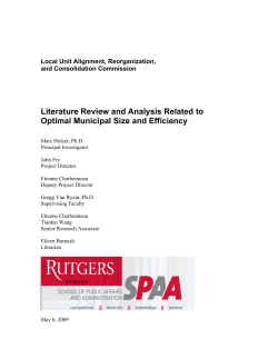 Literature Review and Analysis Related to Optimal Municipal Size
