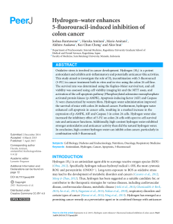 Hydrogen--water enhances 5-fluorouracil-induced inhibition