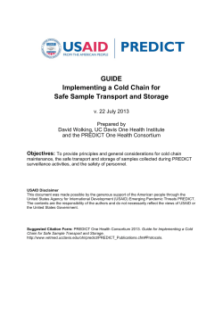 GUIDE Implementing a Cold Chain for Safe Sample
