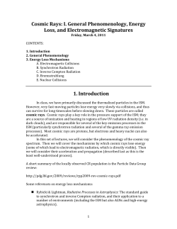 I. General Phenomenology, Energy Loss, and