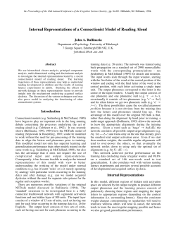 Internal Representations of a Connectionist Model of Reading Aloud