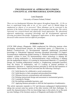 two pedagogical approaches linking conceptual and procedural